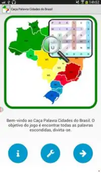 Caça Palavra Cidades do Brasil Screen Shot 0
