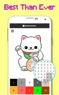 Kawaii Cat Color By Number - Pixel Art Screen Shot 4