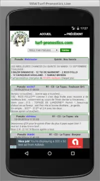 Turf: results and predictions Screen Shot 2
