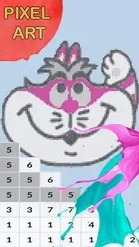 Wonderland Girl Pixel Art - Number Coloring Books Screen Shot 0