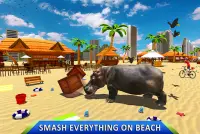 Wild Hippo Beach Attack Джунгли Симулятор Screen Shot 7