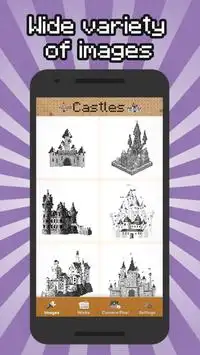 Color by number Castles Pixel Art Screen Shot 2