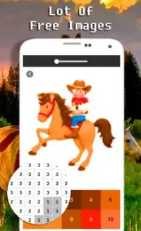 Horse Cartoon Color By Number - Pixel Art Screen Shot 1