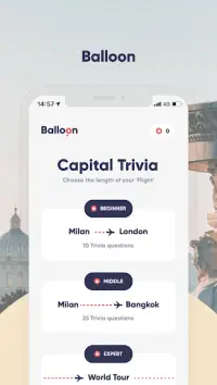 Balloon Game - Capital World Quiz Screen Shot 0