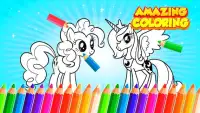Coloring pony unicorn game Screen Shot 0