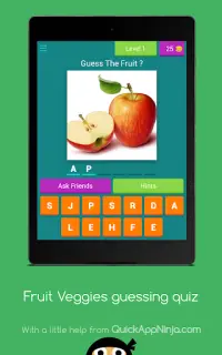 Indovinare i frutti Quiz - Impara frutta o verdu Screen Shot 14