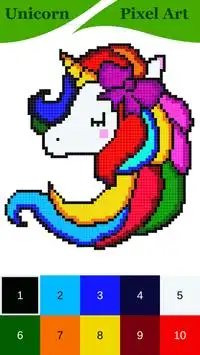 Kawaii Unicorn Piksel Sanatı Screen Shot 0