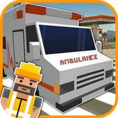 Blocky 911 Ambulance Rescue 3D