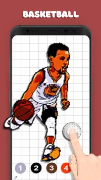 Basketball Pixel Art Coloring - Color by Number Screen Shot 1