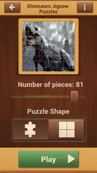 Dinozor Puzzle Yapboz Oyunları Bedava Screen Shot 5
