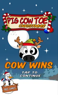 Pig Cow Toe Christmas 🎄 Tic Tac Toe 🐷🐮 Screen Shot 6