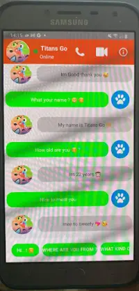 Teen prank Titans Go fake call video and Chat Screen Shot 2