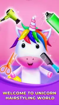 Unicorn Hair Styling Games – Girls Hair Salon 🦄 Screen Shot 0