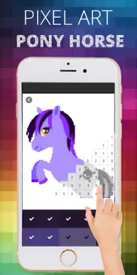 Pony Horse Pixel Coloring By Number Screen Shot 3