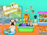 Baby Pug Supermarket: Pet Cash Register Shop Screen Shot 5