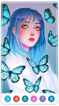 Butterfly Girl Color by Number Screen Shot 0