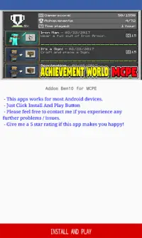 Achievement World Mod for Minecraft PE Screen Shot 0