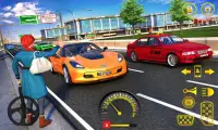 Yellow tax driver 3d juegos de taxi deportivo 2019 Screen Shot 3