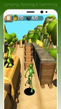 Green alien rush run 2 Screen Shot 1