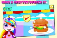 Unicorn Pony Rainbow Burger Cook off - Bee Kids Screen Shot 1