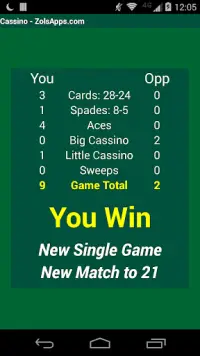 Cassino Card Game Screen Shot 1