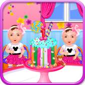 जुड़वां जन्मदिन बच्चे खेल