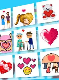 Amor Pixel Art Cor por número - No Draw Coloração Screen Shot 1