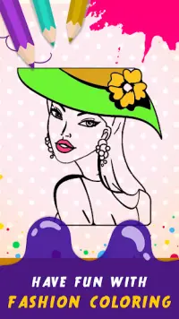 Colorful Fashion Art - Color Pages Game Screen Shot 2