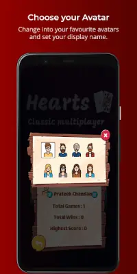 Hearts - Multiplayer card game Screen Shot 5