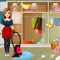 Грязный уборка шкафа дома: игра уборка комнаты