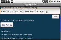 AS Typing Practice Screen Shot 1