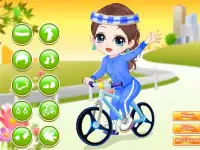 The little girl learn bicycle Screen Shot 3