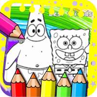 Colorear esponja y dibujos animados