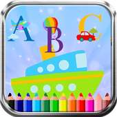 ABC Train Car Transportation Coloring Book Game