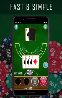 Blackjack 21 - Offline & Free Screen Shot 2