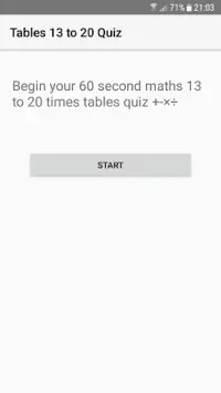 Maths Tables quiz 13 to 20 Screen Shot 0