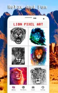 Color del león por número - Pixel Art Screen Shot 3