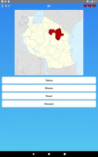 Tanzania: Regions & Provinces Map Quiz Game Screen Shot 7