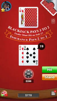 Blackjack 21 Casino Card Game Screen Shot 2