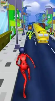 Subway LADYBUG Super Hero chibi run Adventure Screen Shot 3