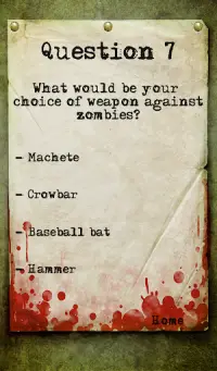 Zombie Survival Quiz Screen Shot 1