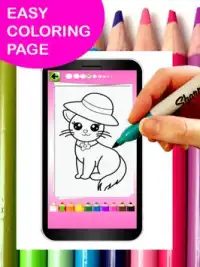 Cute Hello Cat Coloring Pages Screen Shot 1