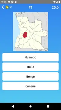 Angola: Regions & Provinces Map Quiz Game Screen Shot 2