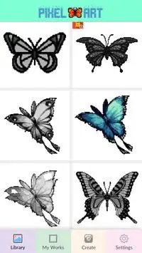 бабочка Цвет по номеру: Pixel Art бабочка Screen Shot 2