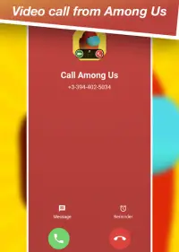 Video call from Among Us Impostors - Chat and Call Screen Shot 1