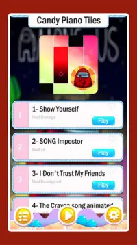 Among Us imposter Piano Tiles Music Screen Shot 0