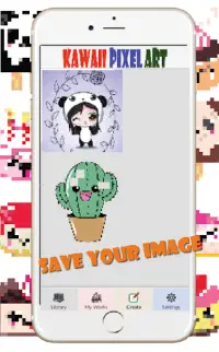 Kawaii Pixel Art Coloring By Number Screen Shot 4