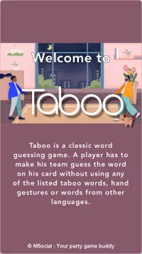 Taboo - Word guessing game with a twist Screen Shot 0
