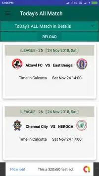 I-League / ISL Live Score Fixture,Schedule,Videos Screen Shot 2