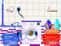 Lavandería mamás embarazadas - Juegos lavado ropa Screen Shot 8